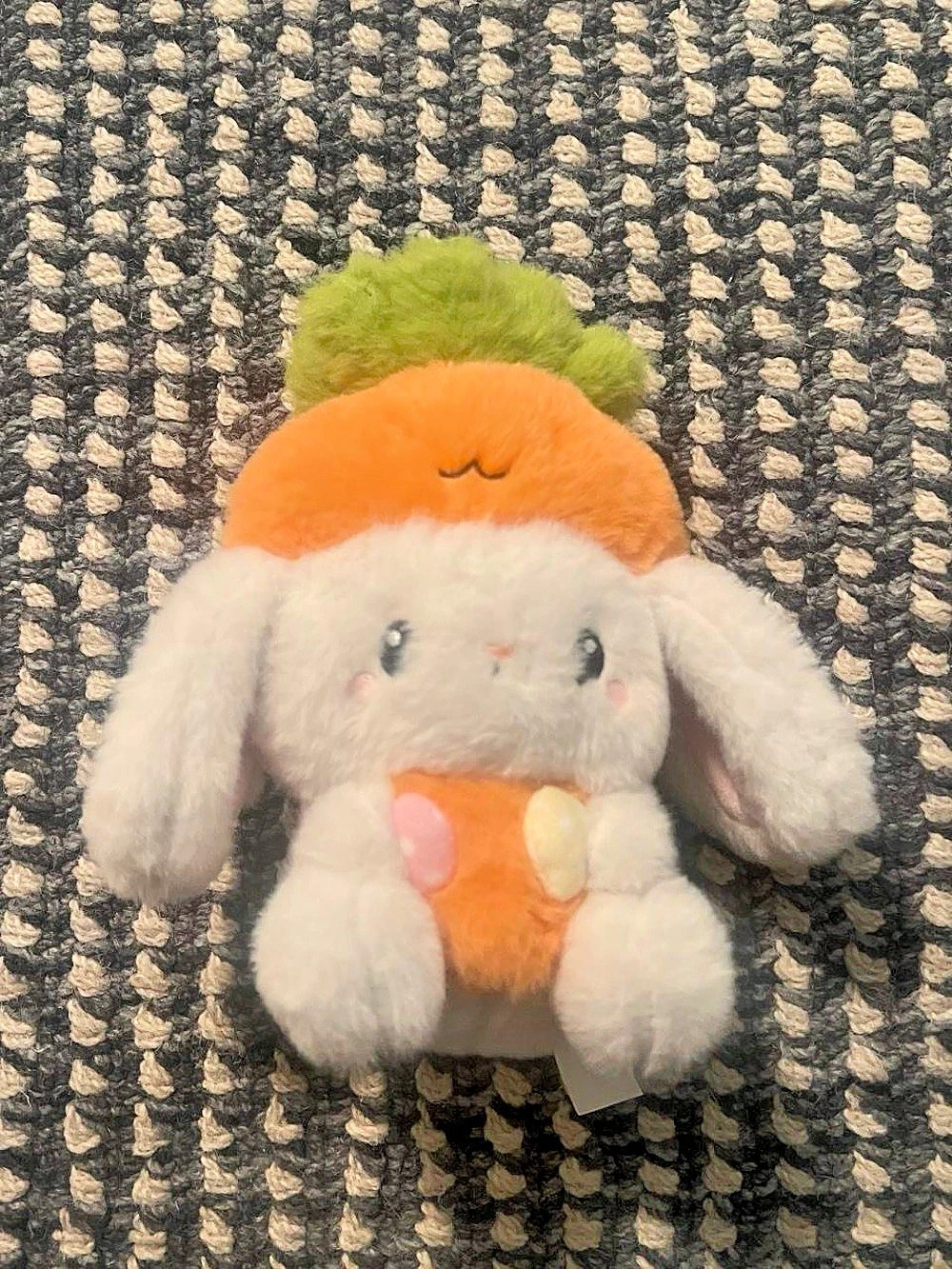 Cream rabbit with carrot plushie